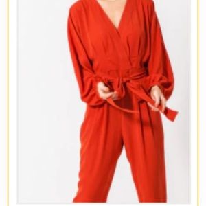 NEW Red Long-sleeve Jumpsuit